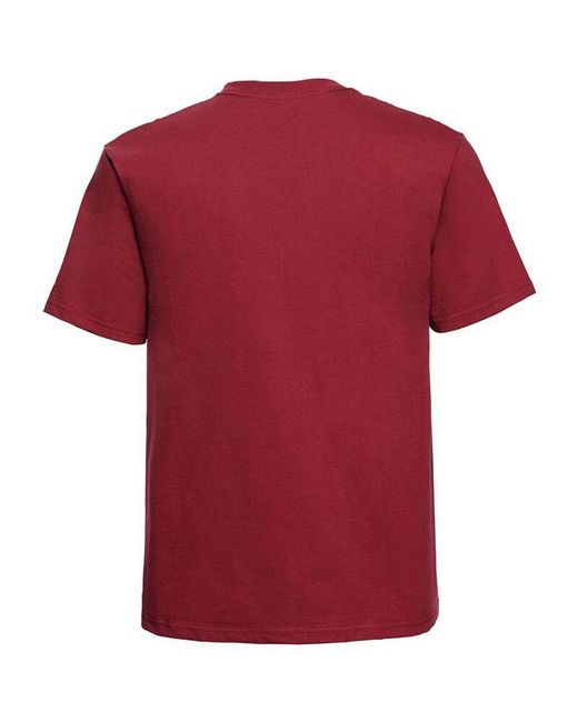 Russell Red Europe Classic Heavyweight Ringspun Short Sleeve T-Shirt (Classic) Cotton for men