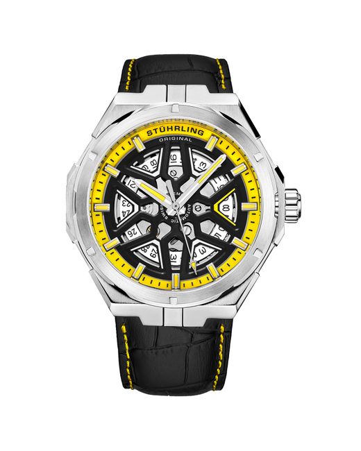 Stuhrling Gray And Gio Swiss Automatic 44Mm Skeleton for men