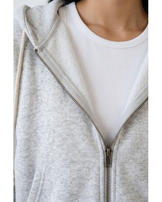 Boohoo Gray Towelling Boxy Crop Hooded Tracksuit