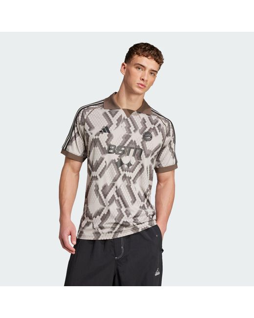 adidas Originals Fc Bayern Bstn Jersey in Grey for Men | Lyst UK