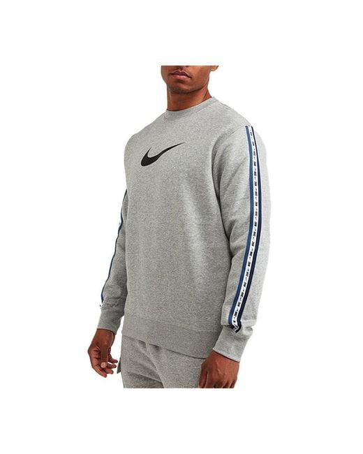 Nike Gray Repeat Crew Fleece Tracksuit Set In Grey for men