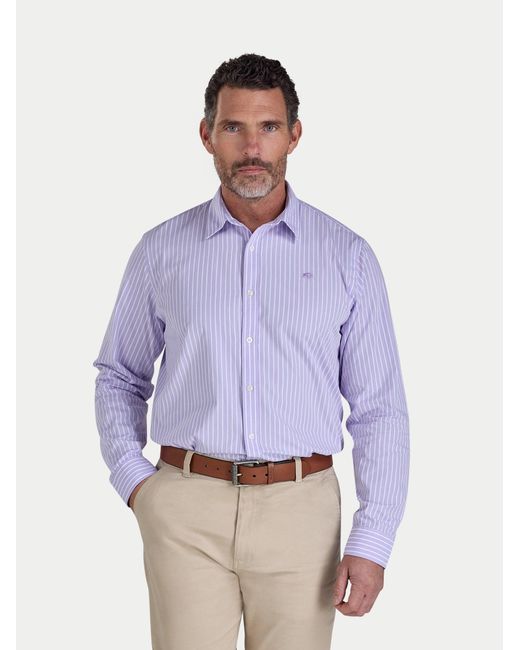 Raging Bull Purple Long Sleeve Classic Stripe Shirt for men