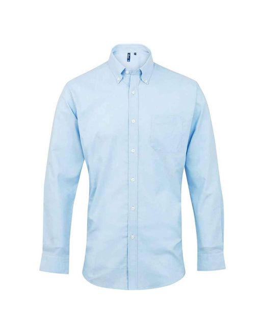 PREMIER Blue Signature Oxford Long-Sleeved Formal Shirt (Light) for men