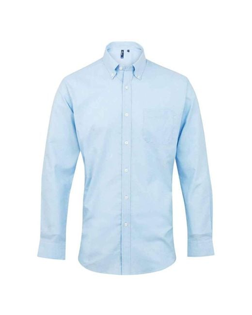 PREMIER Blue Signature Oxford Long-Sleeved Formal Shirt (Light) for men