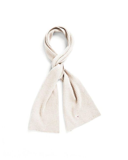 Gant Accessoires Shield Wollen Gebreide Sjaal In Crème in het White voor heren
