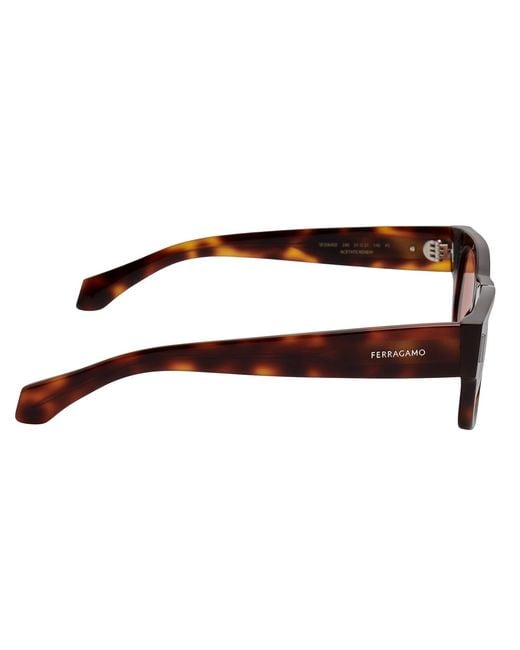 Ferragamo Brown Rectangular Acetate Sunglasses Sf2064Se for men