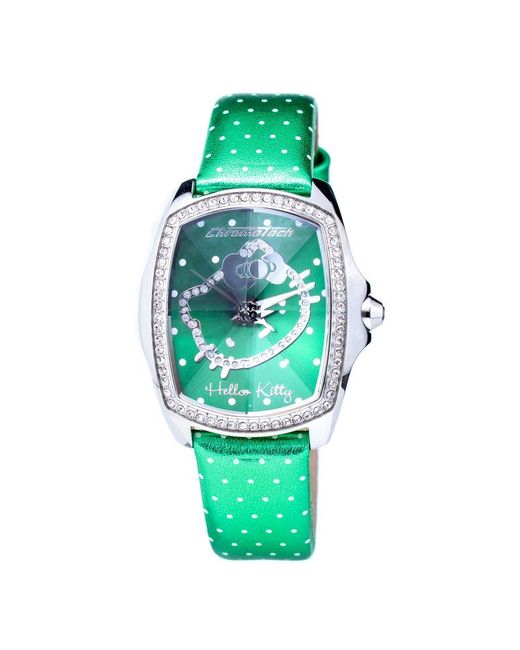 Chronotech Green Leather Watch
