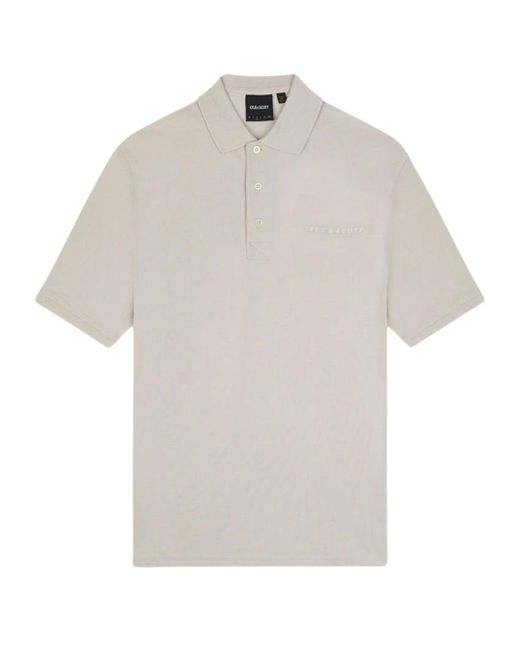 Lyle & Scott White Plain Embroidered Logo Cove Polo Shirt for men