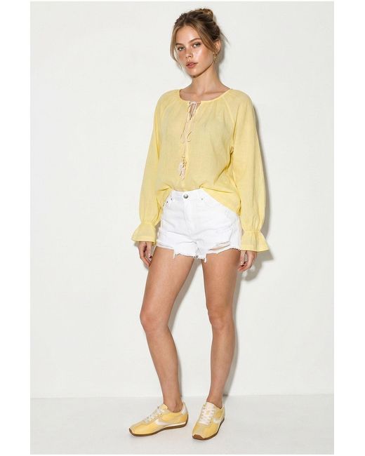 Bianco Lucci Yellow Elastane Blouse