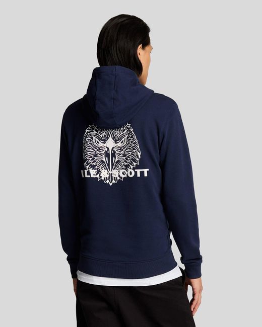 Lyle & Scott Blue Eagle Head Pullover Hoodie Material_Cotton for men