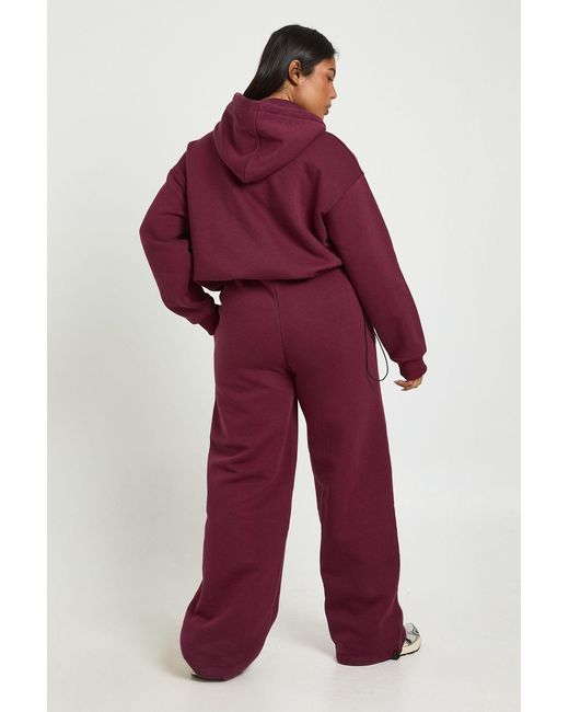 Boohoo Red Plus Toggle Wide Leg Joggers
