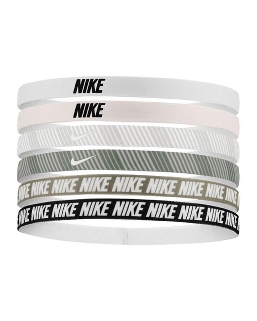Nike Metallic Printed Flex Classic Headband (Pack Of 6) (Soft/Light/