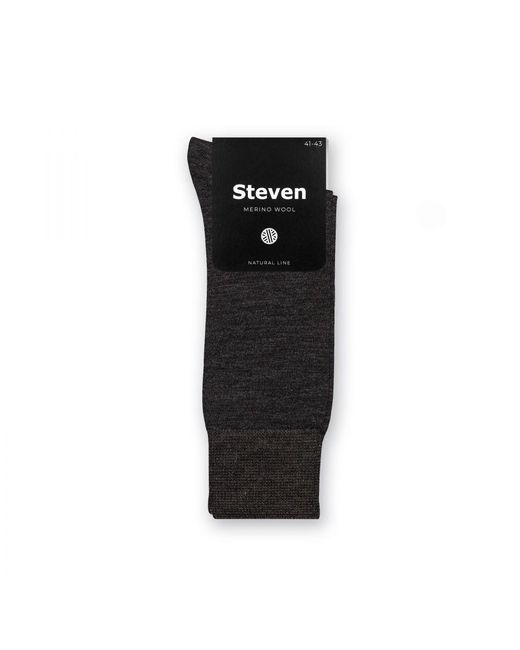 Steve Madden Black Merino Wool Socks for men