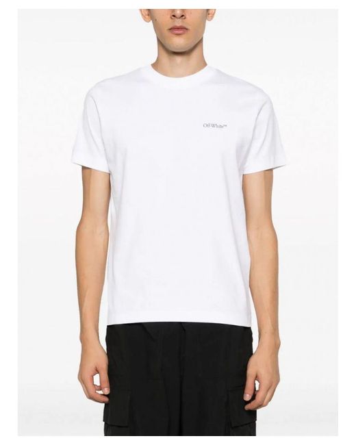 Off-White c/o Virgil Abloh Gebroken Wit T-shirt Met Scratch Arrow-logoprint In Wit in het White voor heren
