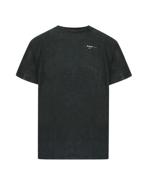 Off-White c/o Virgil Abloh Scribble Arrow Logo Faded Black T-shirt Cotton for men