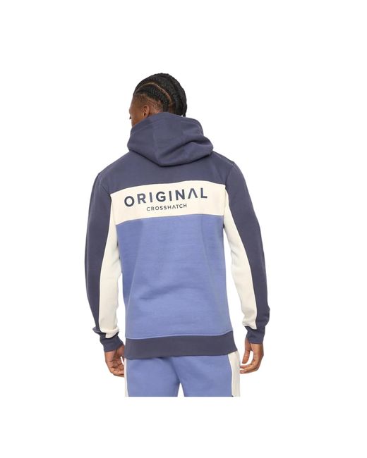 Crosshatch Blue Castlebay Hoodie for men