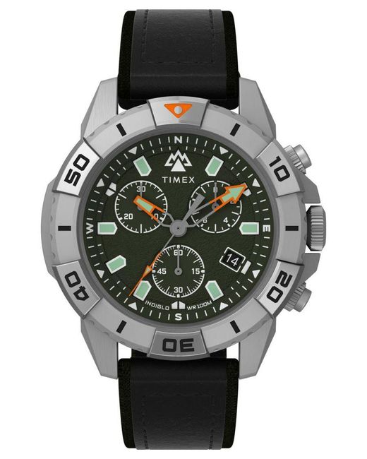 Timex Black Ridge Chrono Watch Tw2W16100 Leather (Archived) for men