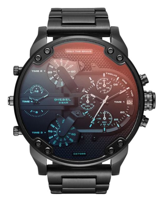 DIESEL Black Analog Quartz Watch With Leather Strap Dz7313 for men