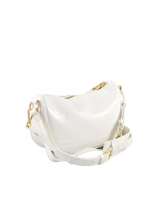 Moschino White Love Plain Shoulder Bag With Zip Fastening
