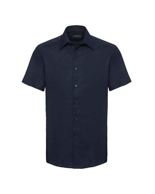 Russell Blue Collection Oxford Tailored Short-Sleeved Shirt (Bright) for men