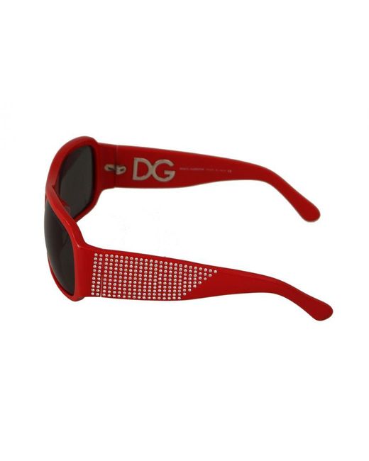 Dolce & Gabbana Red Gorgeous Plastic Sunglasses With Swarovski Stones