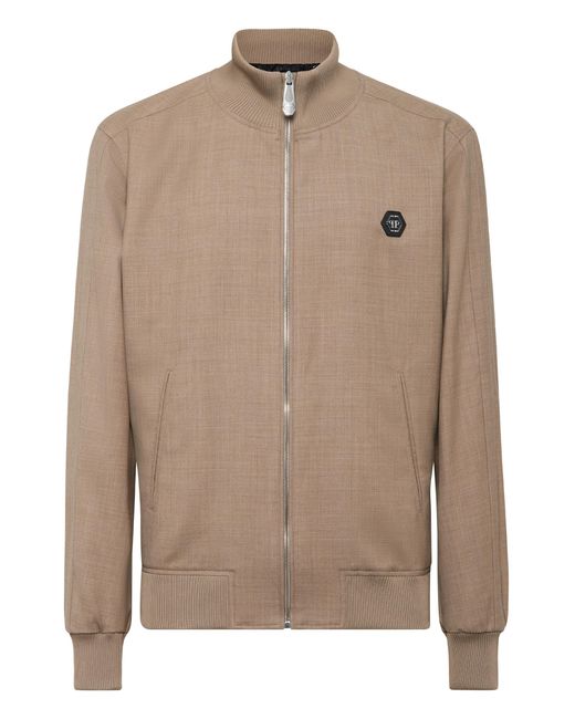 Philipp Plein Wool Jacket Stripes in het Brown voor heren