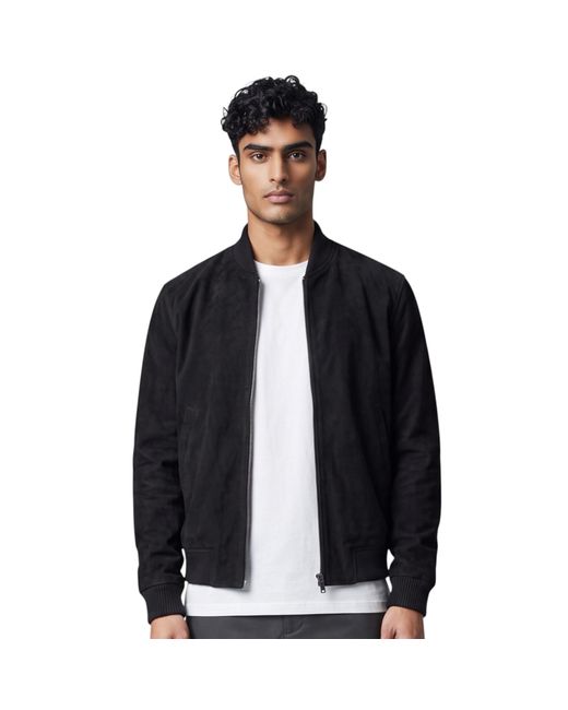 Infinity Leather Black Goat Suede Ma-1 Bomber Jacket-Antalya for men