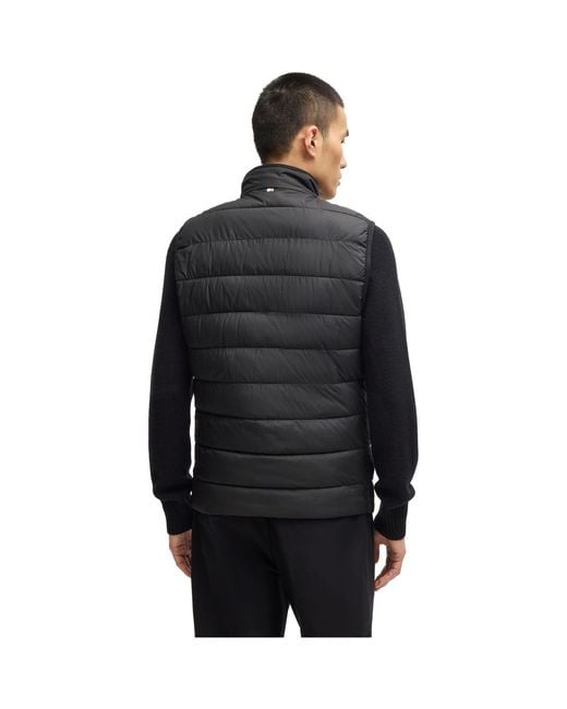 Boss Black H Cenito Padded Water Repellent Stand Collar Sleeveless Gilet for men