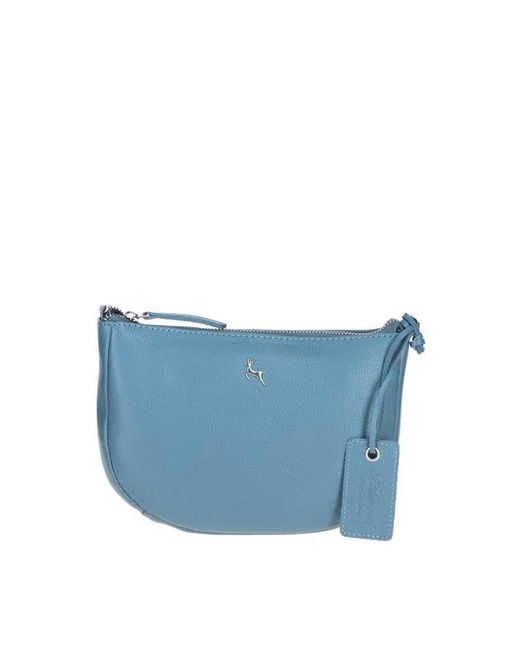Ashwood Leather Blue 'Galway' Elegant Real Crossbody Bag