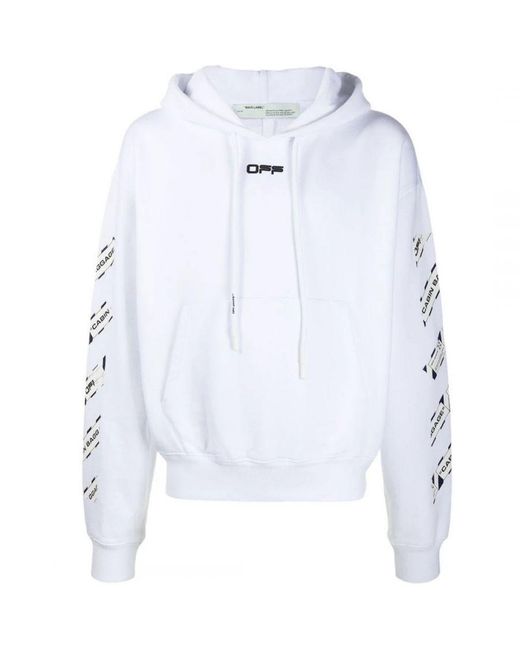 Off-White c/o Virgil Abloh White Off- Airport Tape Slim Fit Hoodie for men