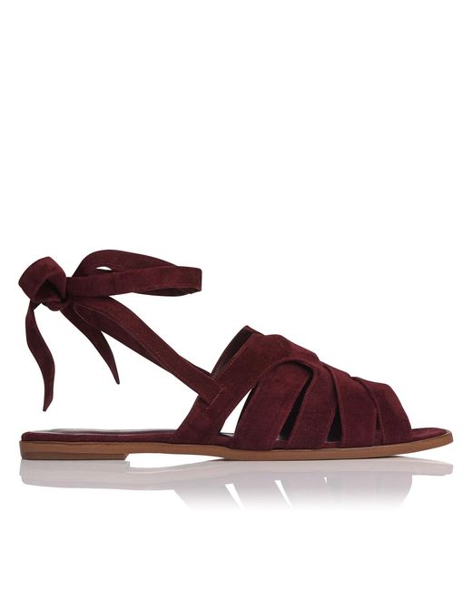 L.K.Bennett Brown Selma Flat Sandal, Suede