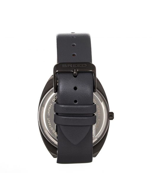 Breed Metallic Victor Leather-Band Watch for men