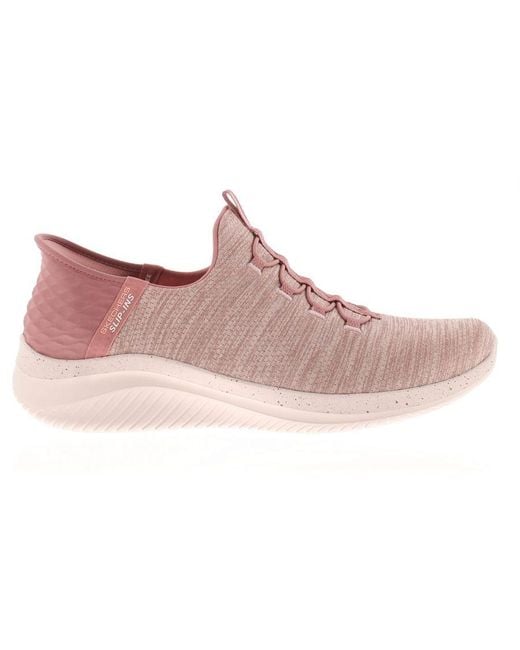 Skechers Pink Slip-Ins Trainers Ultra Flex 3 0 Right Rose