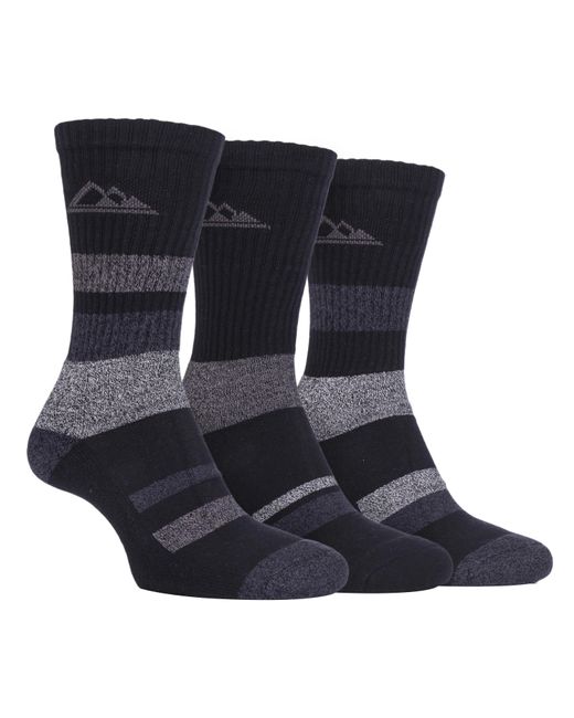 Storm Bloc Blue 3 Pairs Ladies Anti Blister Cotton Hiking Socks With Padded Sole