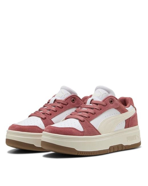 PUMA White Rebound Femme Low Trainers