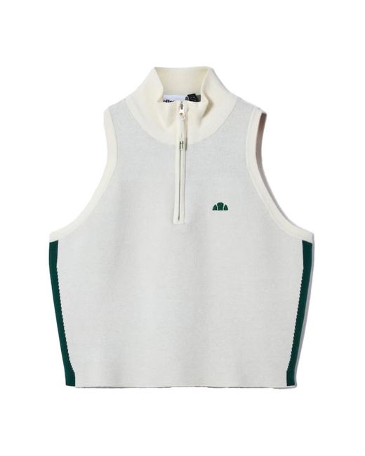 Ellesse White Ladies Surista Quarter Zip Top (Off)