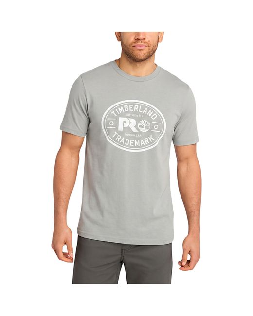 Timberland Gray Pro Trademark Classic Logo T Shirts Summer Crew Neck Top New for men