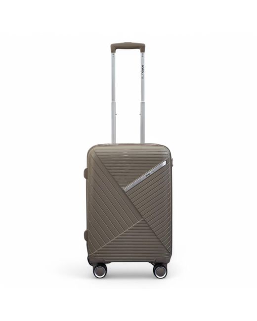 Infinity Leather Gray Hard Shell Pp Cabin Suitcase 55 X 26 X 20 Cm Luggage Suitable For Easyjet, Ryanair