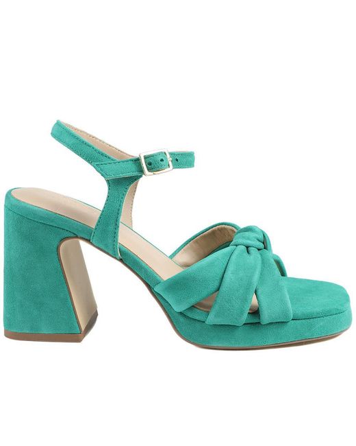 Jones Bootmaker Blue Gloriana Block Heel Leather Buckled Sandals