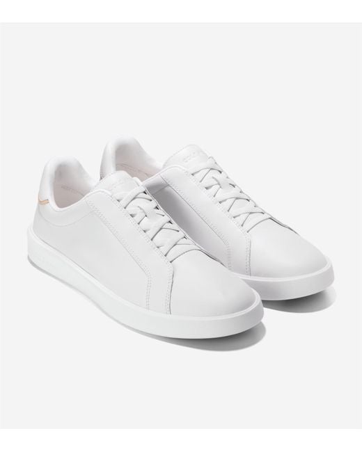 Cole Haan White Grand Crosscourt Nubuck Optic/Natural Trainers for men