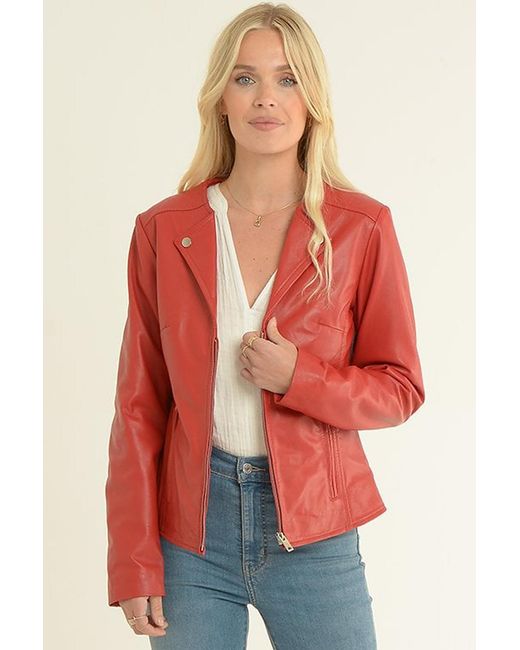 Ashwood Leather Red 'Mb' Real Fashion Biker Jacket