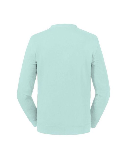 Russell Blue Adult Reversible Organic Sweatshirt (Aqua) Cotton