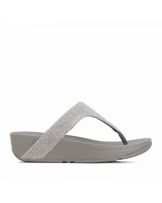 Fitflop Gray Womenss Fit Flop Lottie Glitzy Toe Thong Sandals