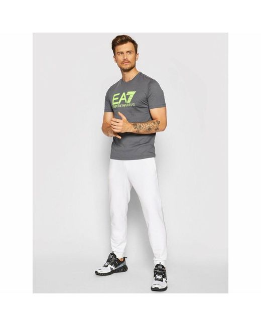EA7 Gray Emporio Armani Short Sleeve T-Shirt, Cotton for men