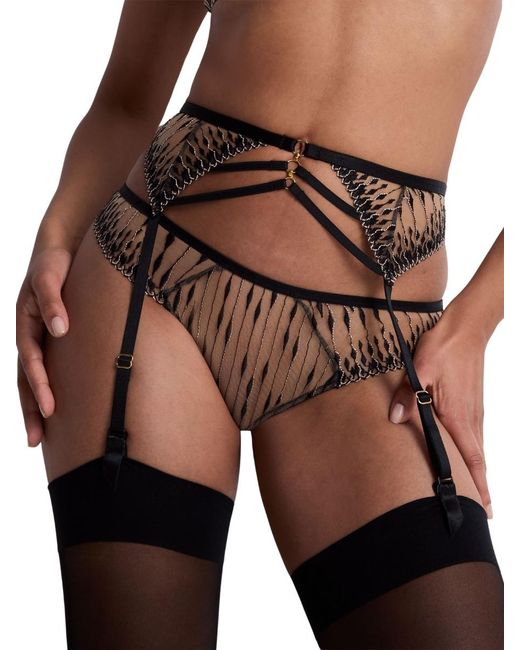 Aubade Black Voodoo Kiss Suspender Belt