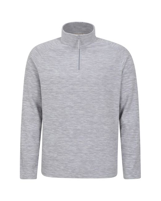 Mountain Warehouse Gray 'Snowdon' Fleece Top Half Zip Breathable Quick Dry Sweater for men