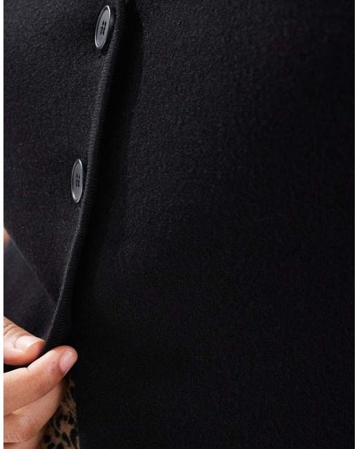 Object Black Longline Structured Knitted Waistcoat