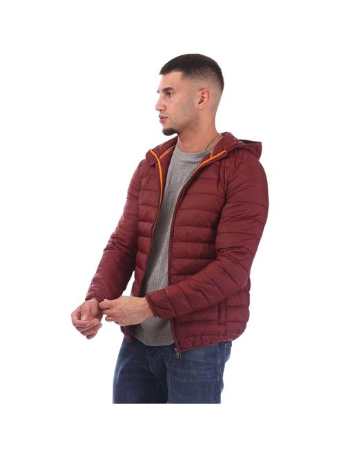 Aquascutum Blue Logo Puffer Jacket (Bordeaux) for men