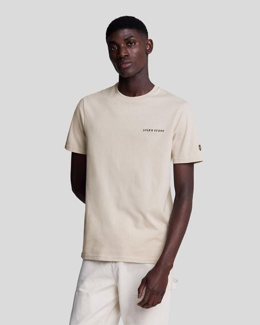 Lyle & Scott Natural Embroidered T-Shirt Cotton for men