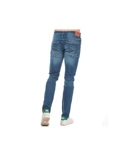 Duck and Cover Blue Overbug Tapered Jeans for men